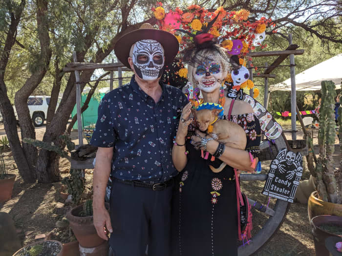 My wife and I at an All Souls' Day/Dia de los Muertos festival in Tubac, AZ