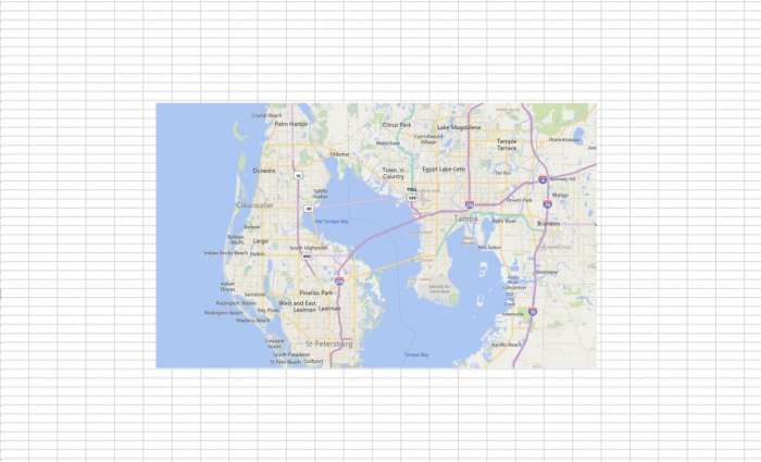 This map from the Bing Maps add-in can be paired with a table to display locations and attributes about those locations.
