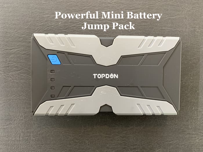 TOPDON V1200 Battery Jump Pack. A small but powerful battery jump pack that can jumpstart your car and also charge cell phones, cameras, and laptops.