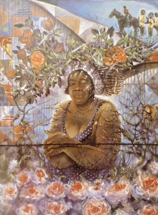"Juneteenth" (2005) by Charles Criner. Mixed media on paper. This is the first Juneteenth poster printed for Criner by Heidelberg.