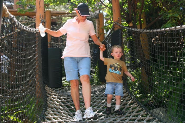 Tiny nets for tiny feet - there are plenty of places for toddlers and preschoolers to play at Disney's California Adventure.