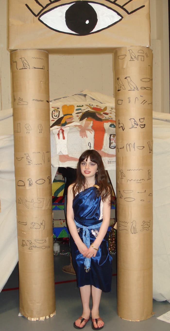 Multisensory learning at its' best, shown here when a lesson on Egypt involves nearly stepping into history.