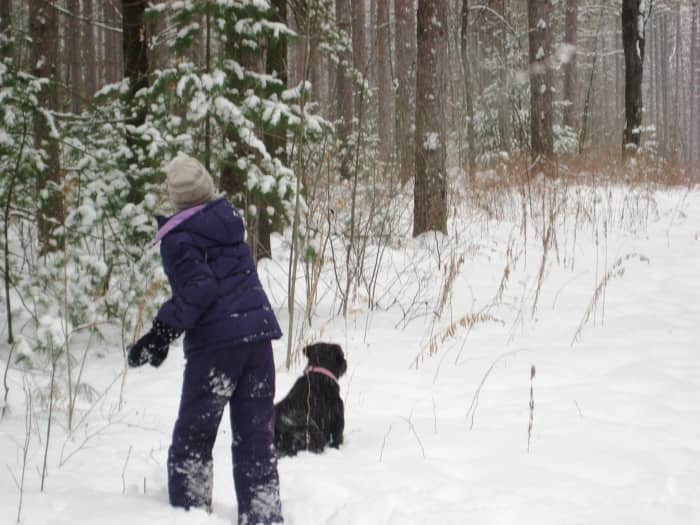 If you don't want your kids throwing snowballs at each other, they can have a competition to see who can throw a snowball the furthest.