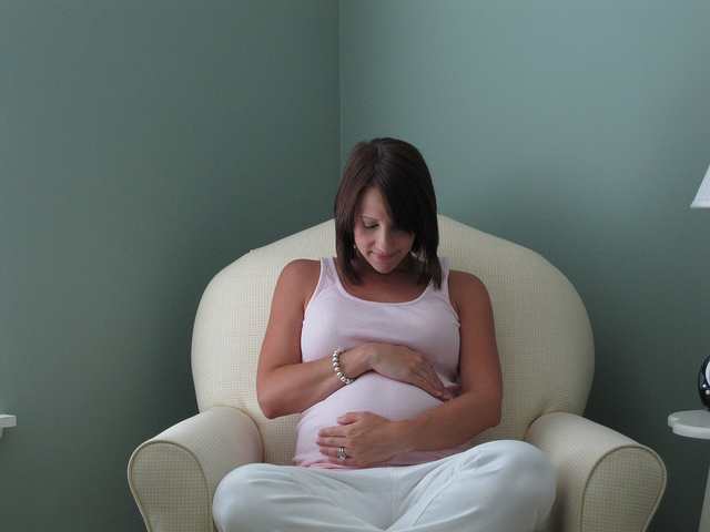 Woman during pregnancy.