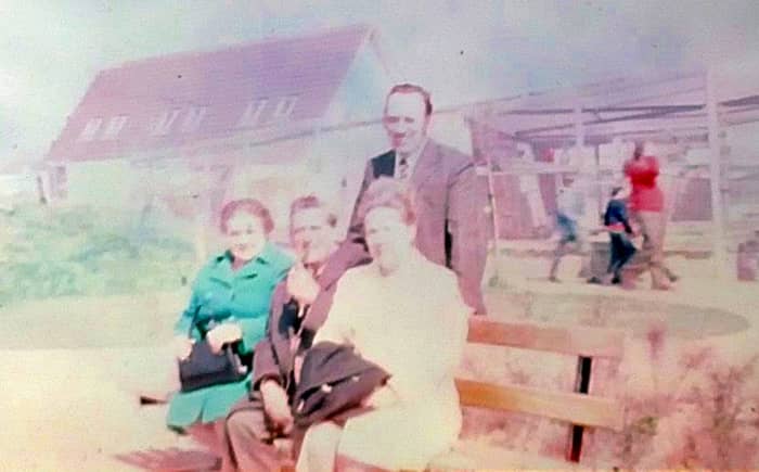 A family day out in the 1970s: Seated (from left) are grandma, grandad and mum, with dad standing at the back.