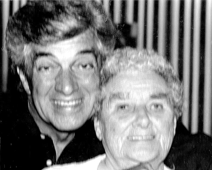 My grandma with the singer, Frankie Vaughan. She had been friends with his mother in their youth and always followed his career with interest.