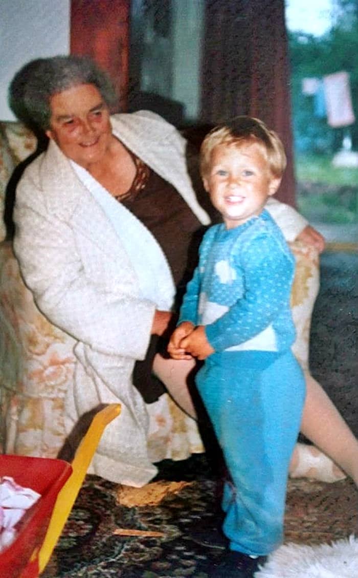 Grandma when she was in her 80s, enjoying the fun at Christmas - she always made sure all the children in the family had lovely presents and spending money.
