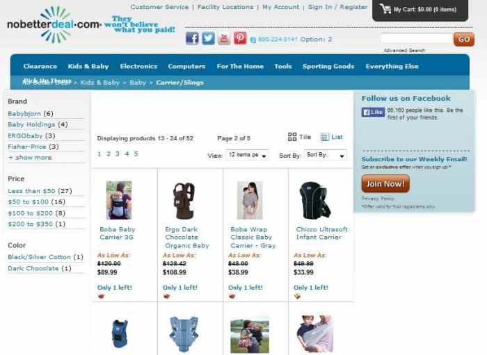 Clearance baby carriers online.