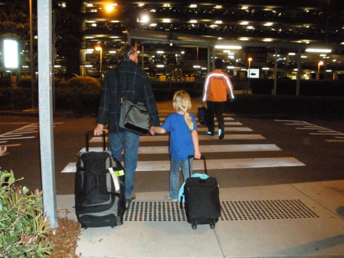 When we fly with backpacks, our kids fly with backpacks. If we take bags with wheels, so do our kids. Children like to feel as though they are keeping up with their parents. Use this to overcome their fear of flying. Be confident. They will be too.