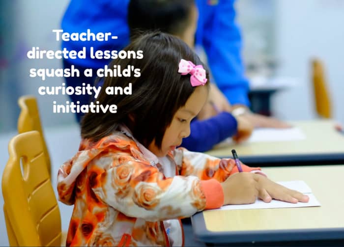 The push to prepare children for kindergarten has led to an increase in teacher-directed lessons.