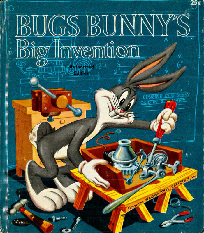 This book was Copyrighted in 1953 by Warner Brothers. the well know Author is the Warner Brothers Cartoons writers staff. Needless to say the illustrator was Ralph Heimdahl. Ralph is famous for his Porky Pig, Bugs Bunny, Petunia, Cicero, & Sylvester.