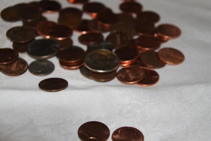 Students with visual impairments use diameter, thickness, and edge texture to identify coins.