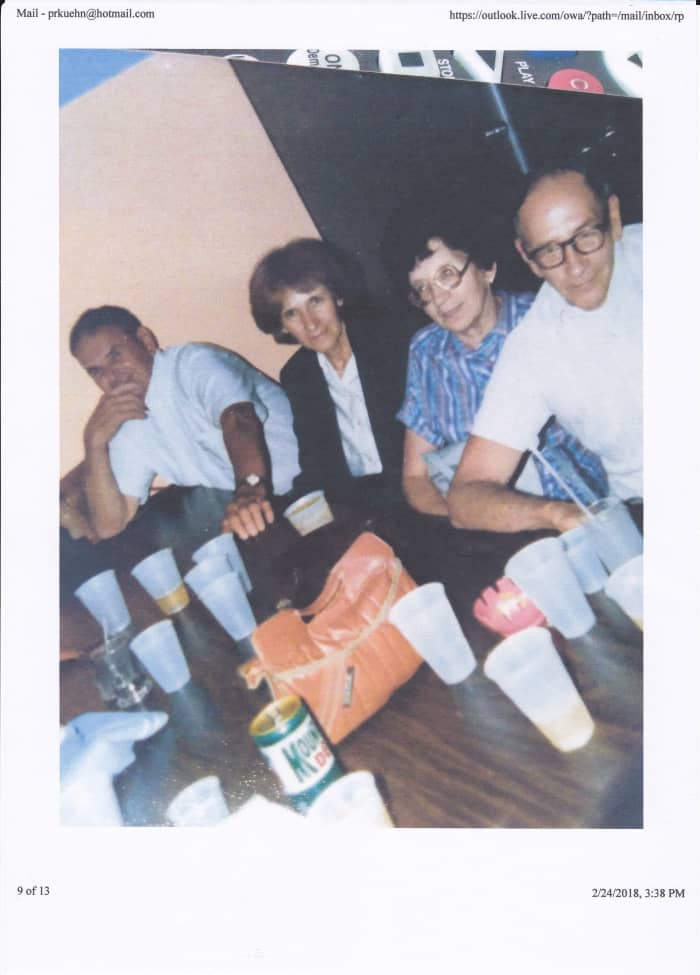 From left to right: my father, mother, maternal aunt Sissy, and maternal uncle Raymie. Aunt Sissy, born in 1924, is still living. Picture taken in the mid-1980s.