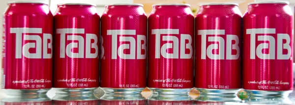 In 1974, Tab—a diet cola soft drink that was created and produced by the Coca-Cola Company—was a popular beverage.