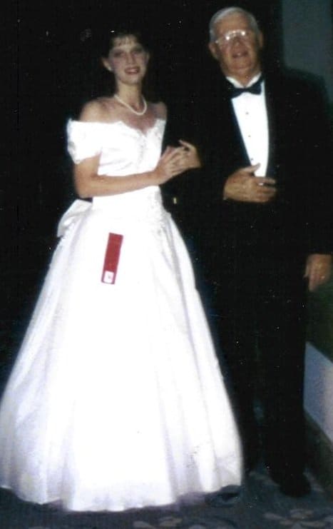 My father and I at the pageant my mother made me enter. I was in the top ten, and probably could have made it further, but my heart just wasn't in it.