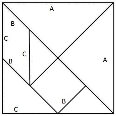 Use this template to make your own tangram game. Be sure to measure carefully! If you can't draw it out, this is a printable tangram template.