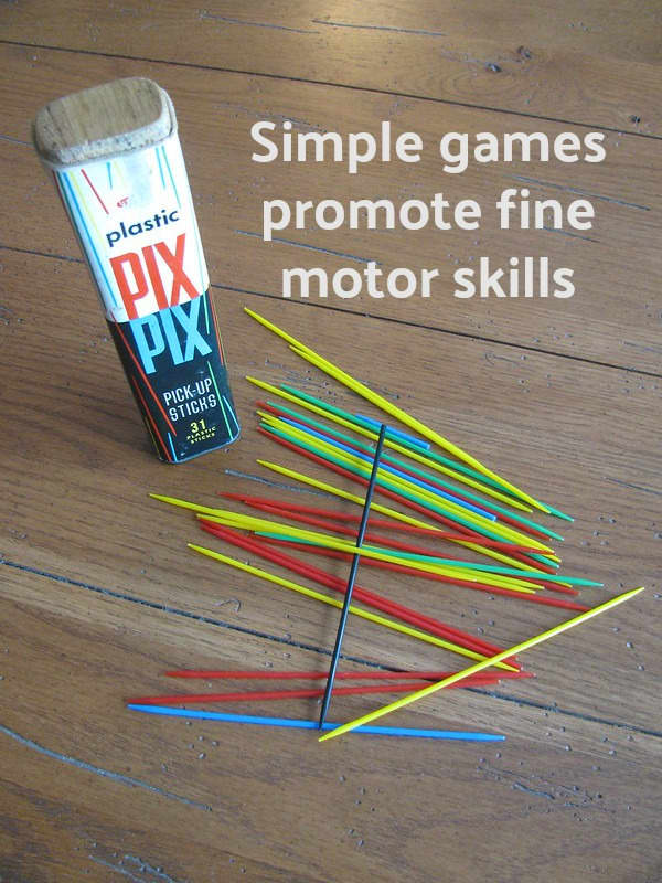 Pick up sticks is a terrific game to enhance the pincer grasp so preschoolers will be ready to hold a pencil correctly when entering kindergarten.