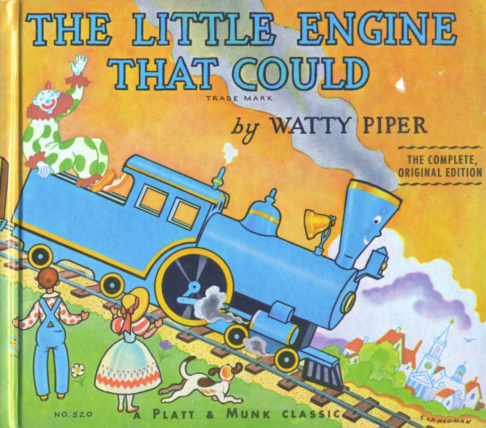 Watty Piper was actually the pen name of Arnold Munk, the owner of the publishing firm Platt and Munk. He immigrated from Hungary as a child and eventually ended up running his firm on Fifth Avenue. "I think I can" is a good motto for him.
