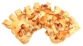 this is a semicircular Bear Paw pastry, but I like to make them in pie pans and add extra almonds for the "claws" all around..