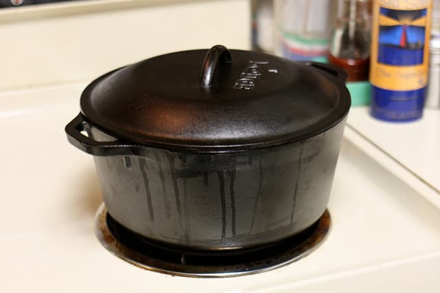 Use a Dutch oven to cook your frozen chicken breasts and roasts.