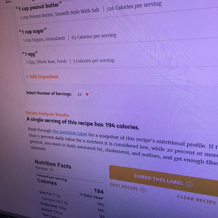 Is yours a health-conscious family? Consider using a website like verywellfit.com to calculate nutrition instantly for a recipe, like my "world's simplest PB cookies," and then including this info at the bottom or on the back of your recipe page.