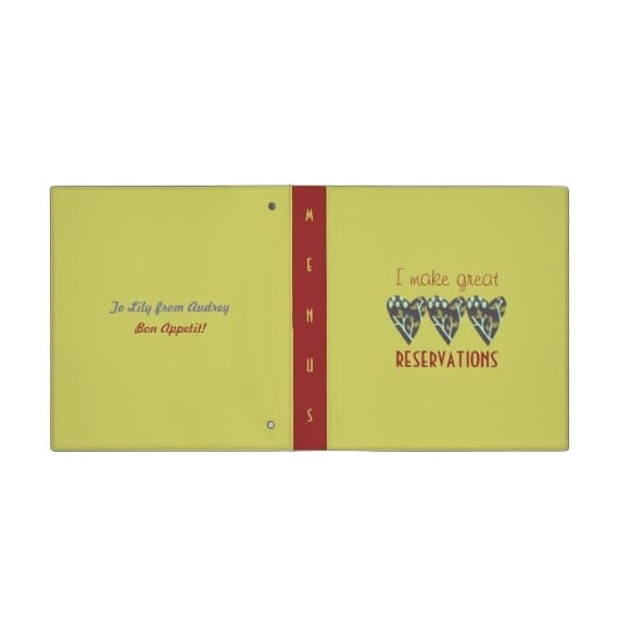Simply collect local takeout menus, or print them out from restaurant websites, and three-hole-punch them for this binder.
