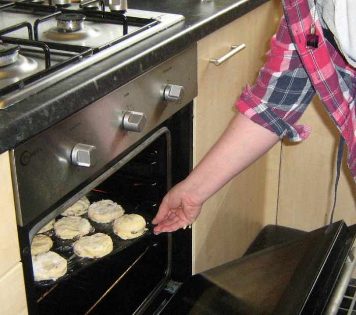 My fruit scones going into the oven