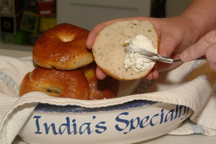 Cream cheese on a warm, freshly baked (by you) New York-Style bagel just can't be beat!