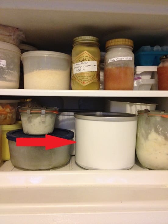 Freeze the double-walled freezer bowl solid, at least for 16-24 hours. If your mixer came with 2 bowls, keep one in the freezer at all times, ready for the next batch.