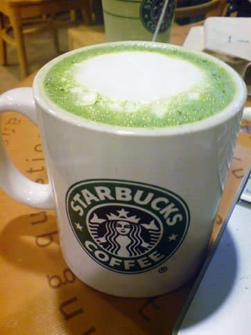 The color of the matcha makes this drink almost as cool looking as the vanilla rooibos tea latte.