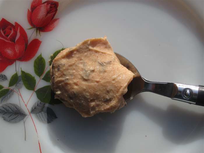 Cream cheese with caraway seeds, paprika, and HP sauce