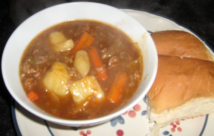 Delicious homemade ground beef stew