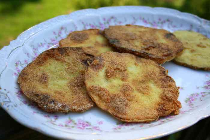 Lightly bread the squash before frying.