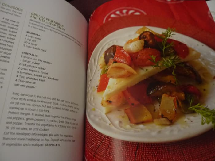 Lovely mealiepap slices with gorgeous roast vegetables! This cookbook inspired me to try mealiepap for the first time.
