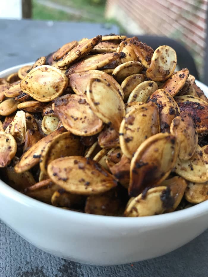 The fragrance is unmistakable - this is a dish that has kids showing up saying "Hey! Do I smell pumpkin seeds?" Although they last a couple days if covered, ours never make it that long.