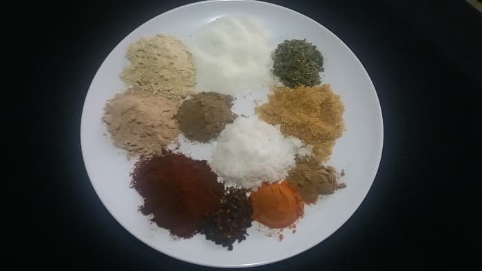 I use this colorful array of ingredients in my delicious sweet and spicy bbq popcorn seasoning
