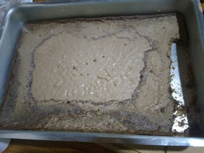 Don't worry if your brownie looks rather ugly; you'll be covering it with delicious icing in a few moments!