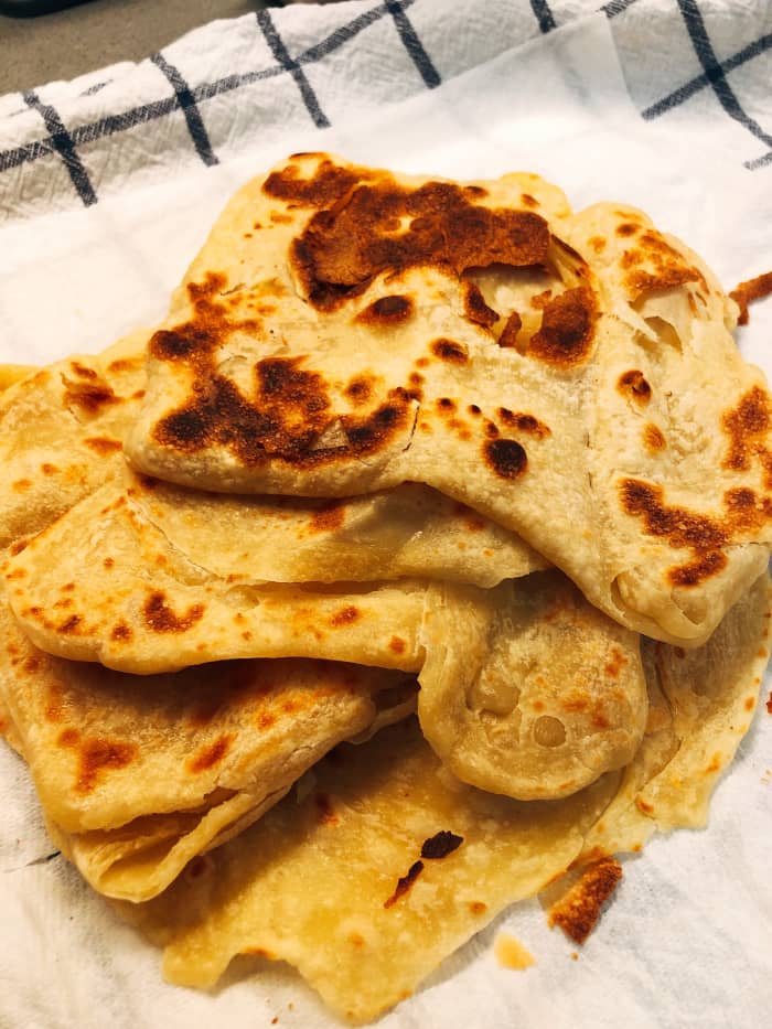 Roti canai is a popular breakfast and snack dish in Malaysia. This dish is commonly served in mamak stalls all over Malaysia.
