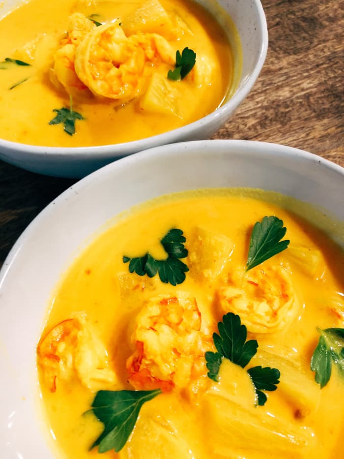 I love the sweetness and sourness that comes from the shrimp and the pineapple. This dish is best served with steamed white rice. Perfect for dinner.