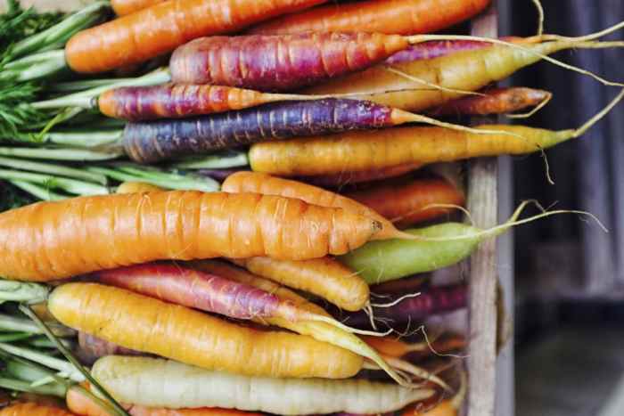 Different colors of carrots