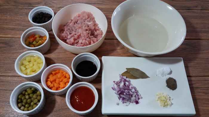 Ingredients for pork giniling