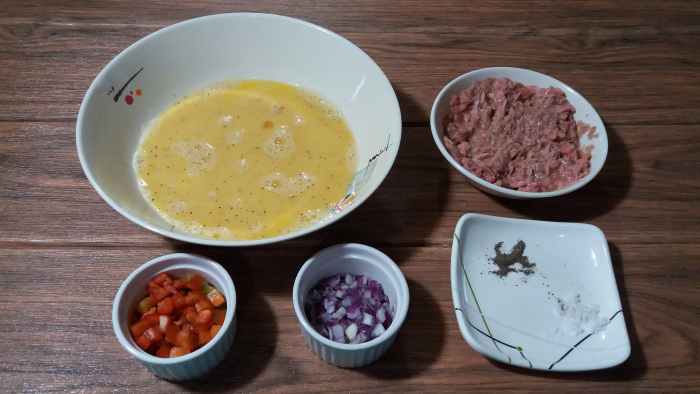 Tuna omelette ingredients