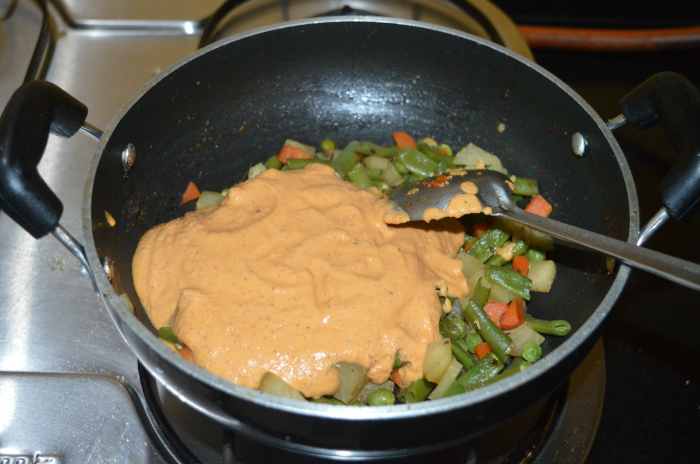 Step six: Add the ground paste.