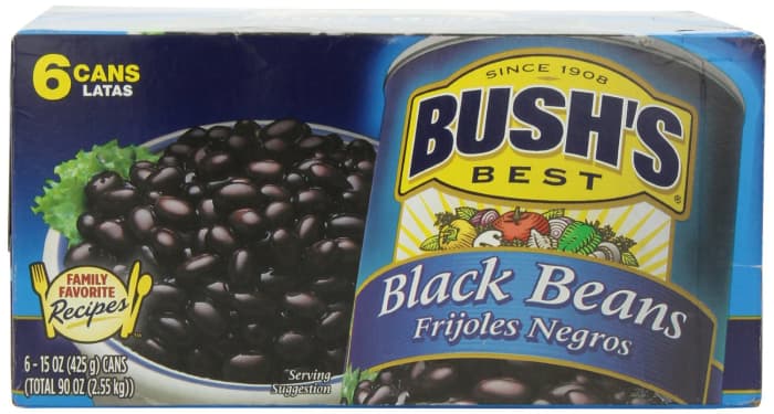 The recipe from a can of Bush's black beans was a guide for a spicy Mexican soup. See the tweaked version below.