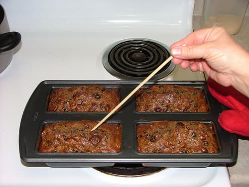 Fruitcake can be baked in multiple loaf pans. Simply reduce the bake time and check periodically for doneness.