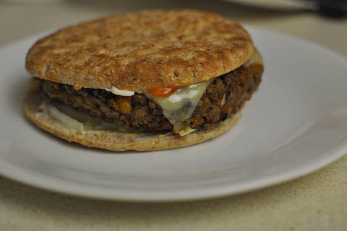 My first trial, I made my patties way too thick. They broke apart easily during cooking and when trying to eat them. They were also mushy inside.