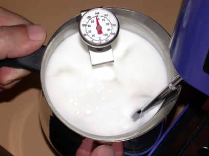 According to Starbucks standards, the consistency of properly steamed foam should be like freshly fallen snow.