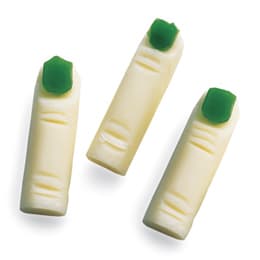 This spooky snack can be prepared in just a couple of minutes and does not require any heating or freezing.