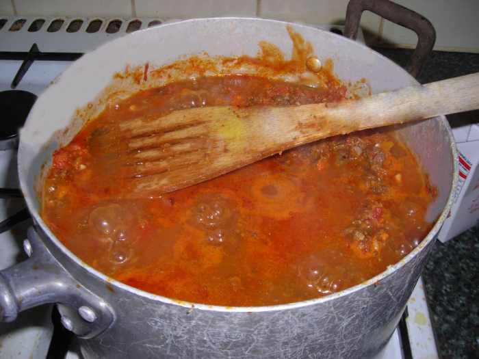 Tomato Sauce Mixed With Minced Meat