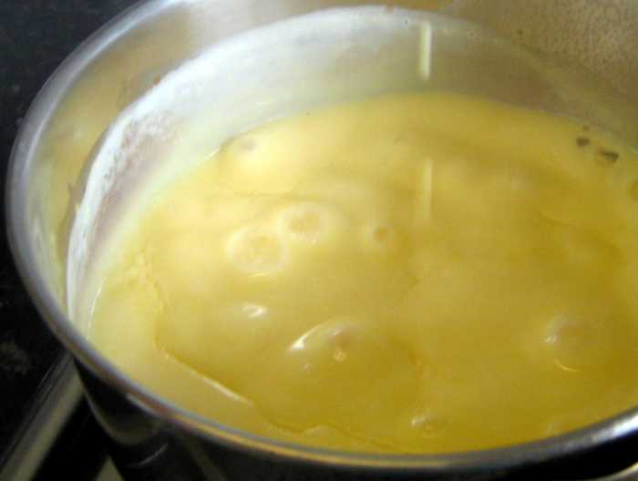 Cooking the custard